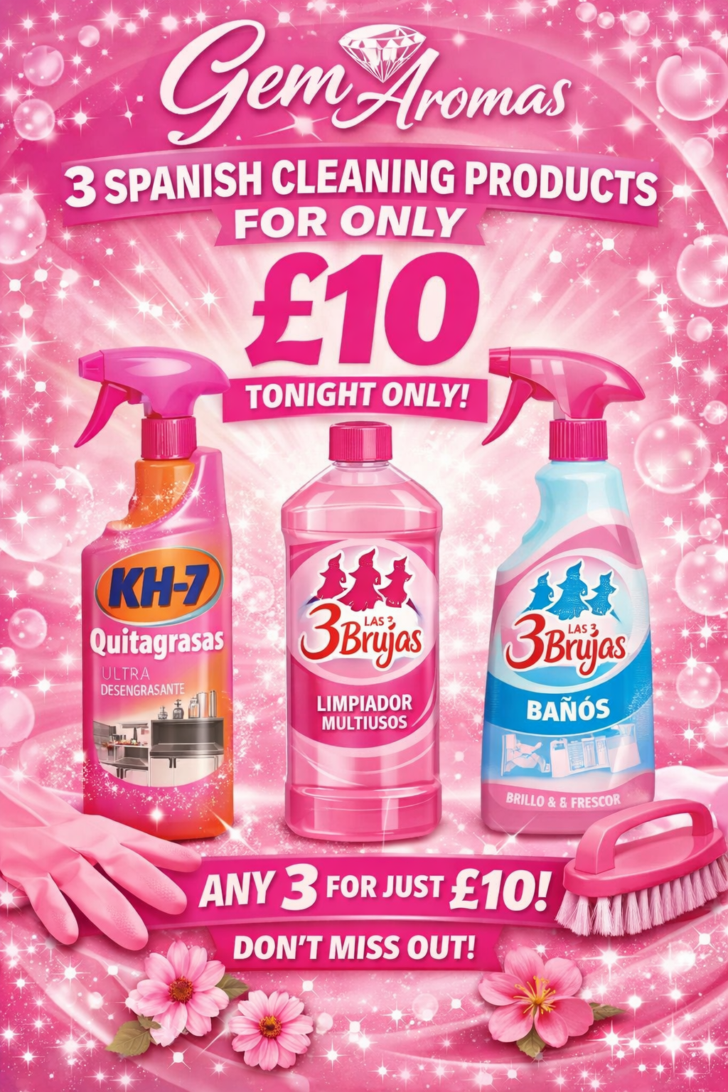 Any 3 Spanish Cleaning £10!!